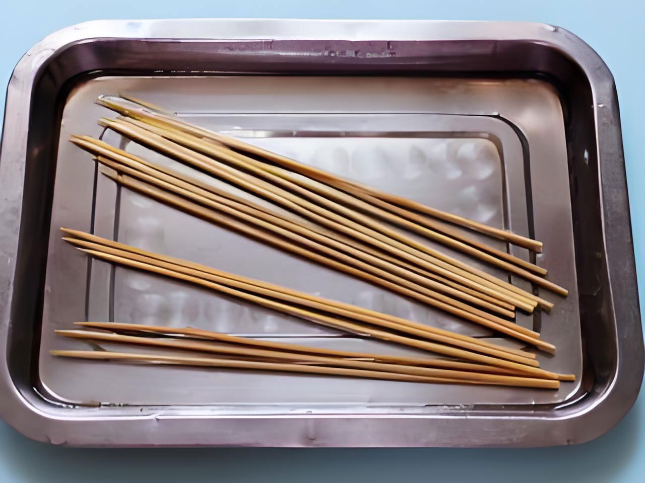 How much water should you put the bamboo sticks in when soaking them